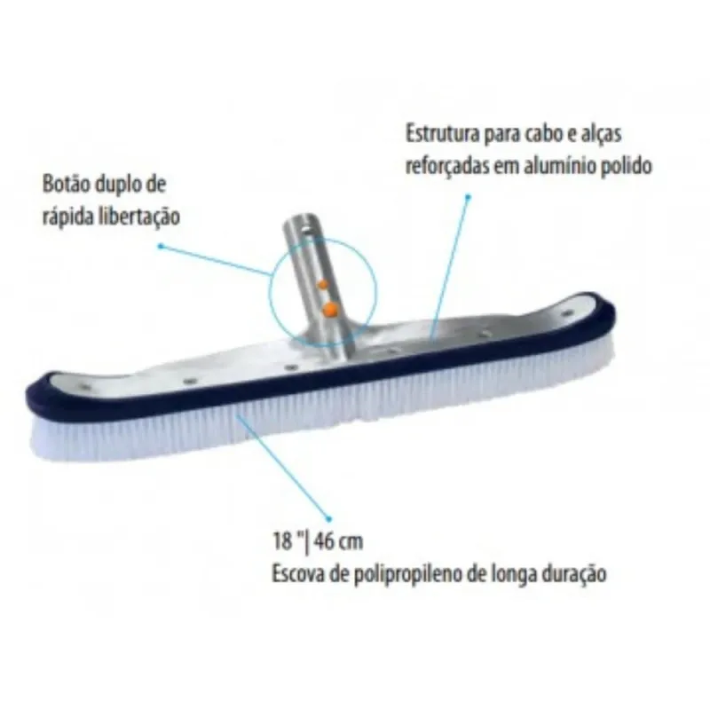 Escova Limpa Paredes reforçado Inox FXPRO Ecopool 46